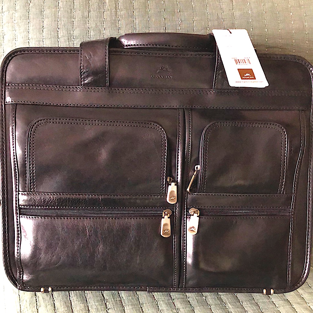 15.6 Laptop/Tablet Briefcase Mancini Leather - New On Case